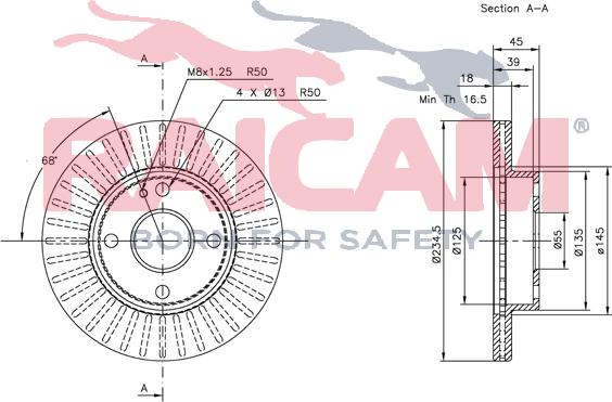 Raicam RD00385 - Тормозной диск autospares.lv