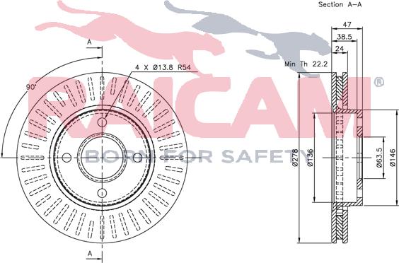 Raicam RD00252 - Тормозной диск autospares.lv