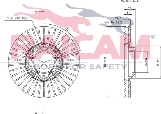 Raicam RD00257 - Тормозной диск autospares.lv