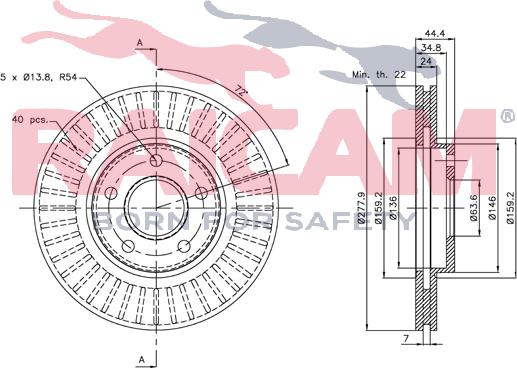 Raicam RD00264 - Тормозной диск autospares.lv