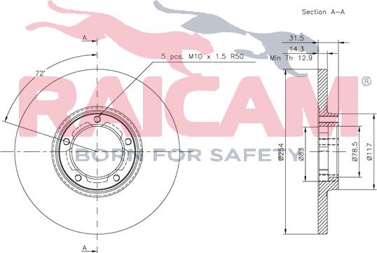 Raicam RD00236 - Тормозной диск autospares.lv