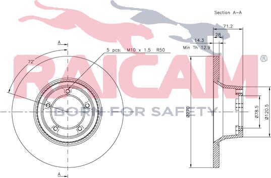 Raicam RD00231 - Тормозной диск autospares.lv