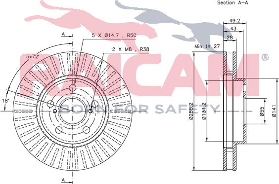 Raicam RD00790 - Тормозной диск autospares.lv