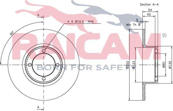 Raicam RD00746 - Тормозной диск autospares.lv