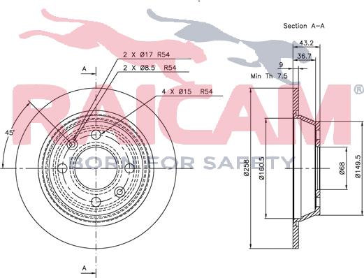 Raicam RD00741 - Тормозной диск autospares.lv