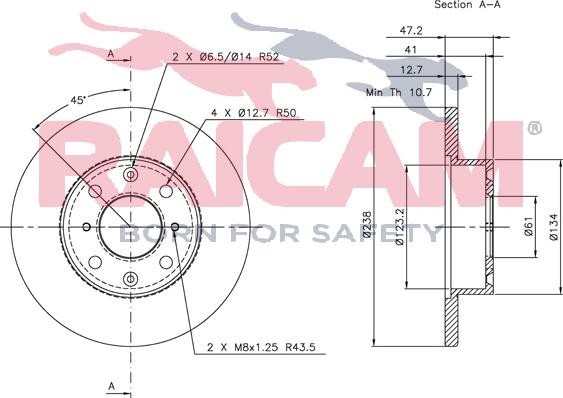 Raicam RD00709 - Тормозной диск autospares.lv