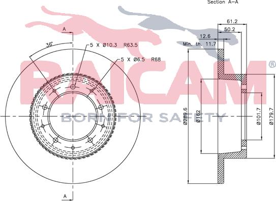 Raicam RD00707 - Тормозной диск autospares.lv