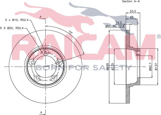 Raicam RD00723 - Тормозной диск autospares.lv