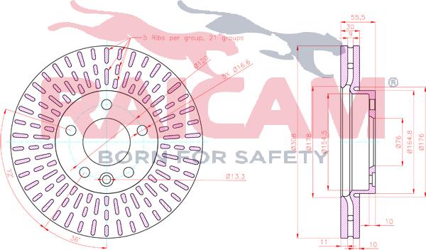 Raicam RD01444 - Тормозной диск autospares.lv