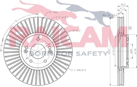 Raicam RD01459 - Тормозной диск autospares.lv