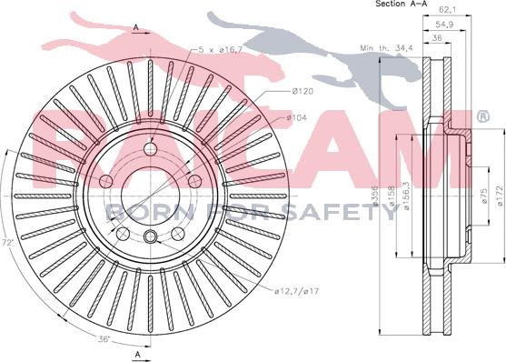 Raicam RD01484 - Тормозной диск autospares.lv