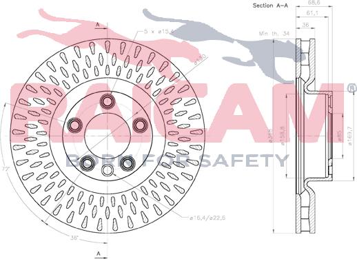 Raicam RD01488 - Тормозной диск autospares.lv