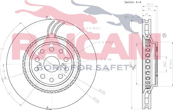 Raicam RD01483 - Тормозной диск autospares.lv