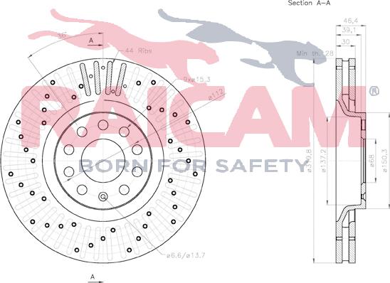 Raicam RD01436 - Тормозной диск autospares.lv