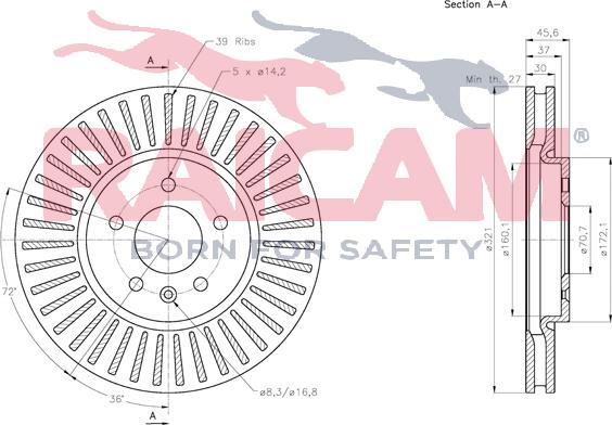 Raicam RD01438 - Тормозной диск autospares.lv