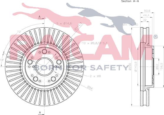 Raicam RD01425 - Тормозной диск autospares.lv