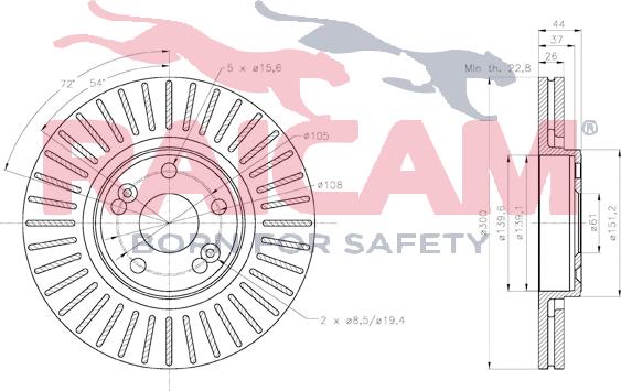 Raicam RD01422 - Тормозной диск autospares.lv