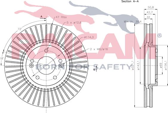 Raicam RD01471 - Тормозной диск autospares.lv