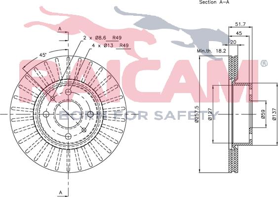 Raicam RD01052 - Тормозной диск autospares.lv