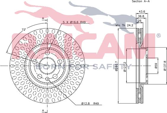 Raicam RD01065 - Тормозной диск autospares.lv