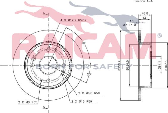 Raicam RD01062 - Тормозной диск autospares.lv