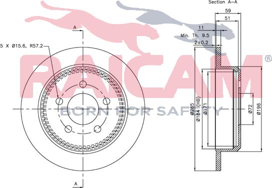 Raicam RD01019 - Тормозной диск autospares.lv