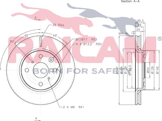 Raicam RD01083 - Тормозной диск autospares.lv