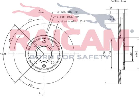 Raicam RD01039 - Тормозной диск autospares.lv