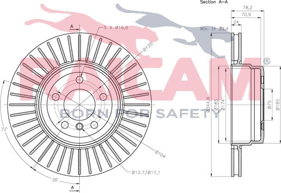 Raicam RD01145 - Тормозной диск autospares.lv