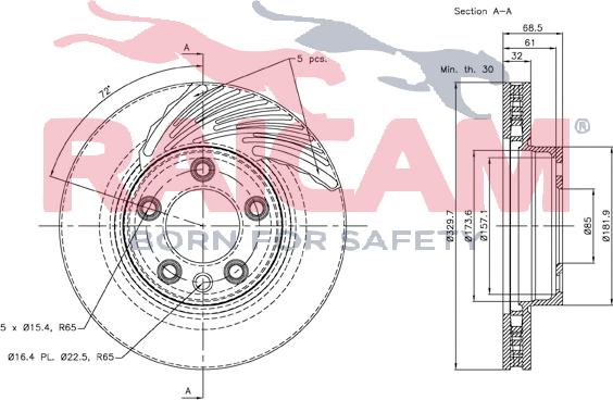 Raicam RD01108 - Тормозной диск autospares.lv