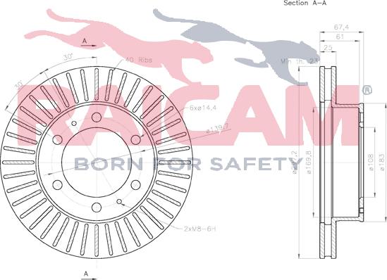 Raicam RD01182 - Тормозной диск autospares.lv