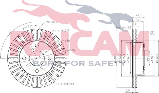 Raicam RD01174 - Тормозной диск autospares.lv