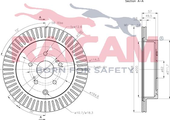 Raicam RD01311 - Тормозной диск autospares.lv