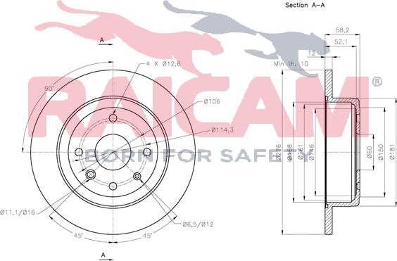 Raicam RD01293 - Тормозной диск autospares.lv