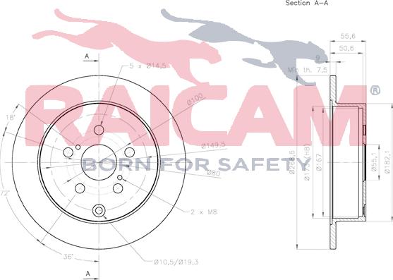 Raicam RD01242 - Тормозной диск autospares.lv