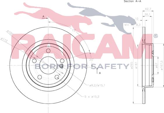 Raicam RD01265 - Тормозной диск autospares.lv