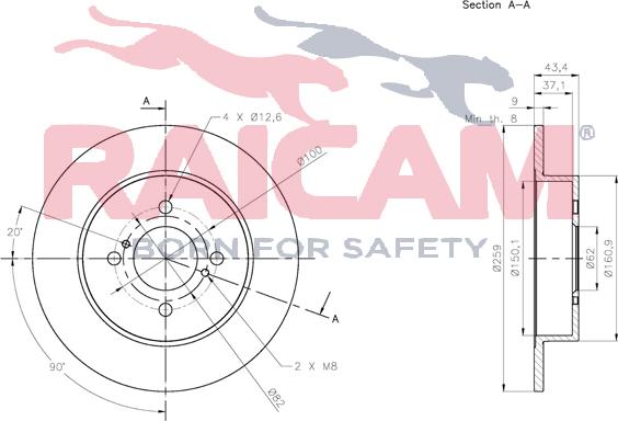 Raicam RD01235 - Тормозной диск autospares.lv