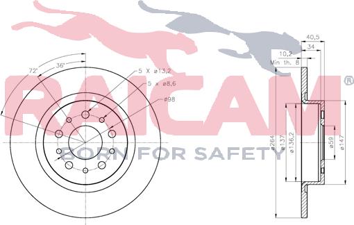 Raicam RD01232 - Тормозной диск autospares.lv