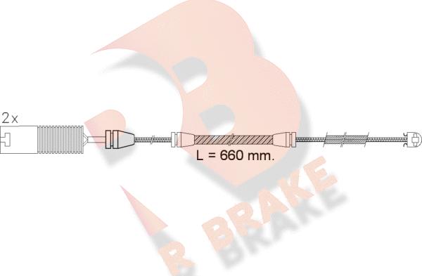 R Brake 610497RB - Сигнализатор, износ тормозных колодок autospares.lv