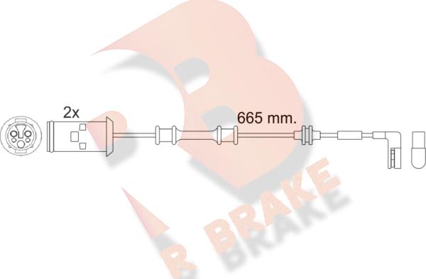 R Brake 610451RB - Сигнализатор, износ тормозных колодок autospares.lv