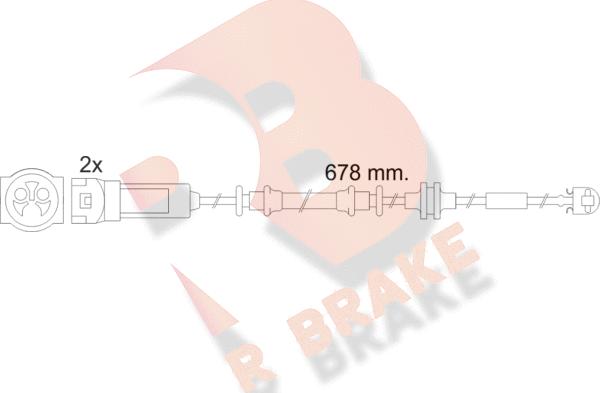 R Brake 610452RB - Сигнализатор, износ тормозных колодок autospares.lv