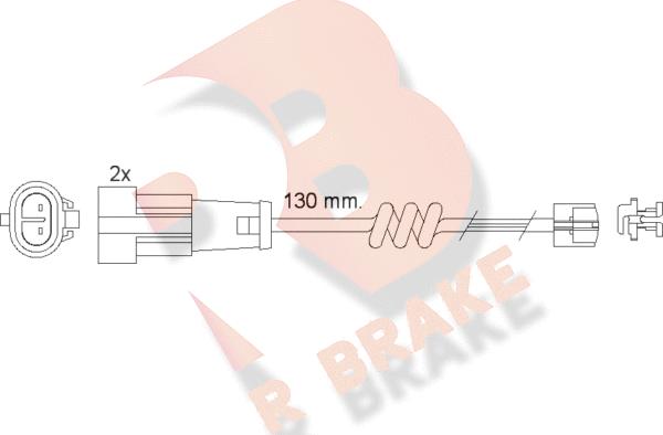 R Brake 610469RB - Сигнализатор, износ тормозных колодок autospares.lv