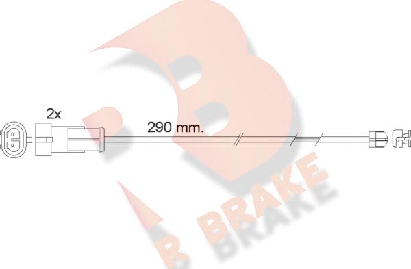 R Brake 610468RB - Сигнализатор, износ тормозных колодок autospares.lv