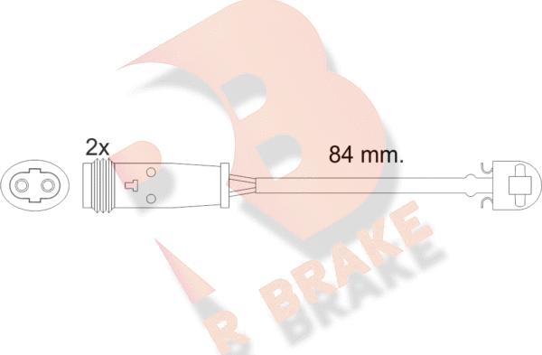 R Brake 610484RB - Сигнализатор, износ тормозных колодок autospares.lv