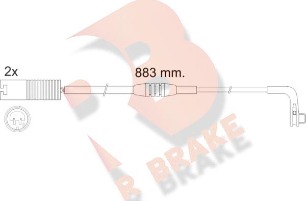 R Brake 610480RB - Сигнализатор, износ тормозных колодок autospares.lv