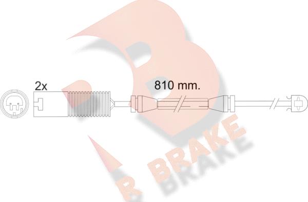 R Brake 610425RB - Сигнализатор, износ тормозных колодок autospares.lv