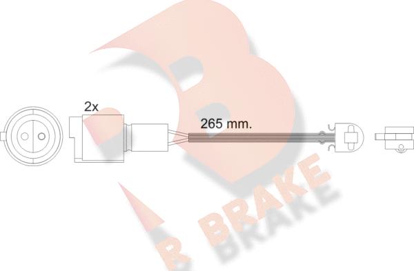 R Brake 610427RB - Сигнализатор, износ тормозных колодок autospares.lv