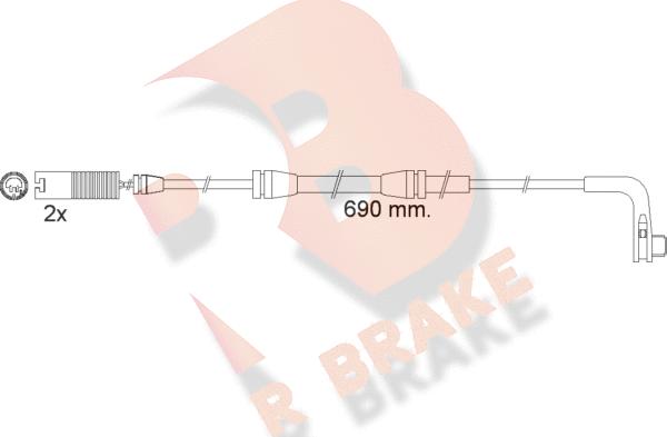 R Brake 610479RB - Сигнализатор, износ тормозных колодок autospares.lv