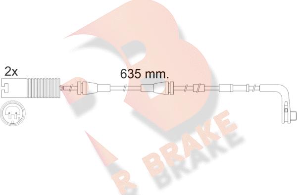 R Brake 610474RB - Сигнализатор, износ тормозных колодок autospares.lv