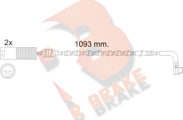R Brake 610475RB - Сигнализатор, износ тормозных колодок autospares.lv
